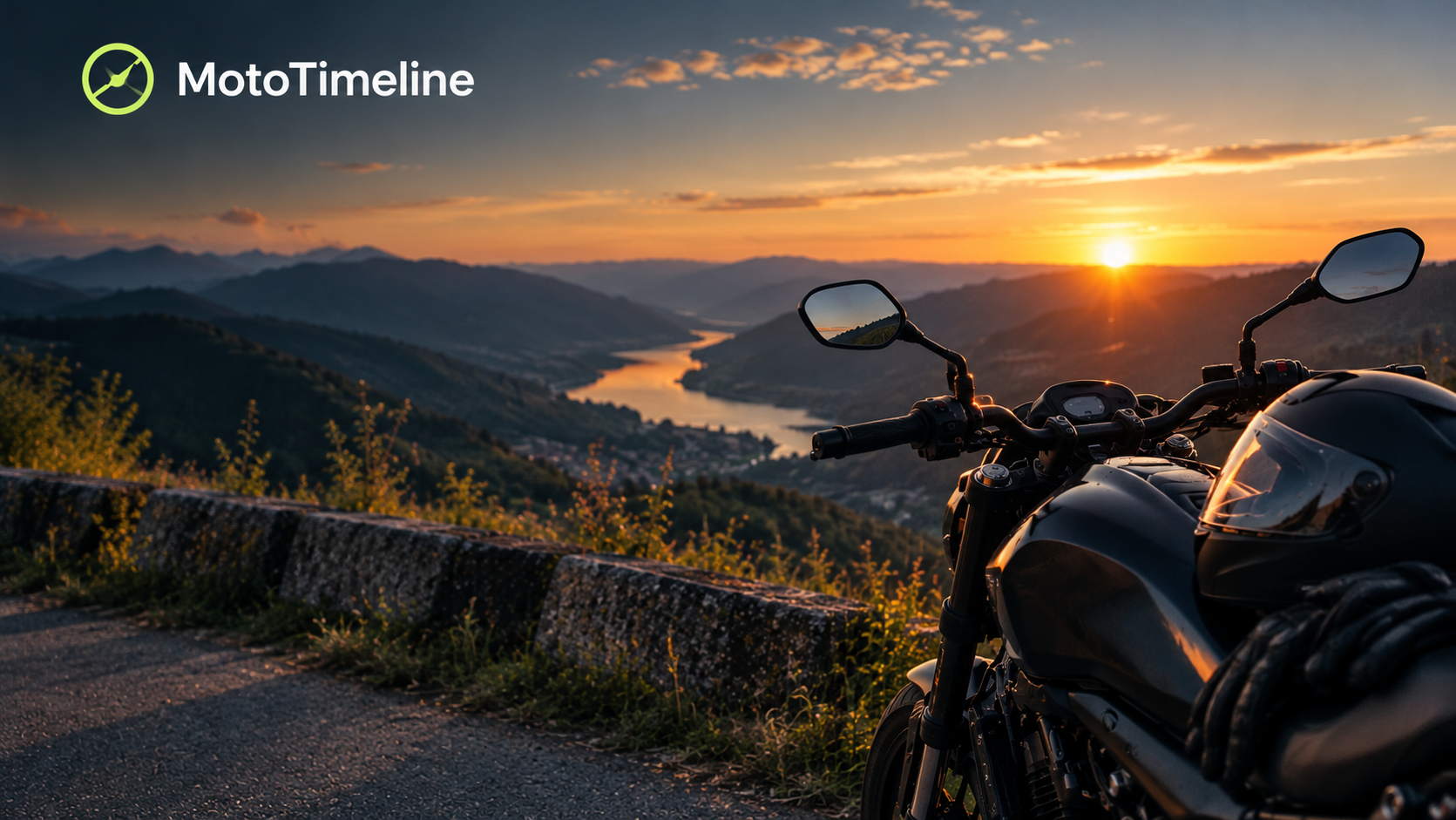MotoTimeline – Motorrad in einer Berglandschaft